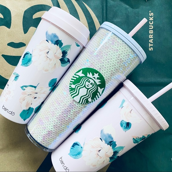 Starbucks Accessories - Starbucks 🧜‍♀️ Sequin 🦄 Tumbler & Bando Cups Set